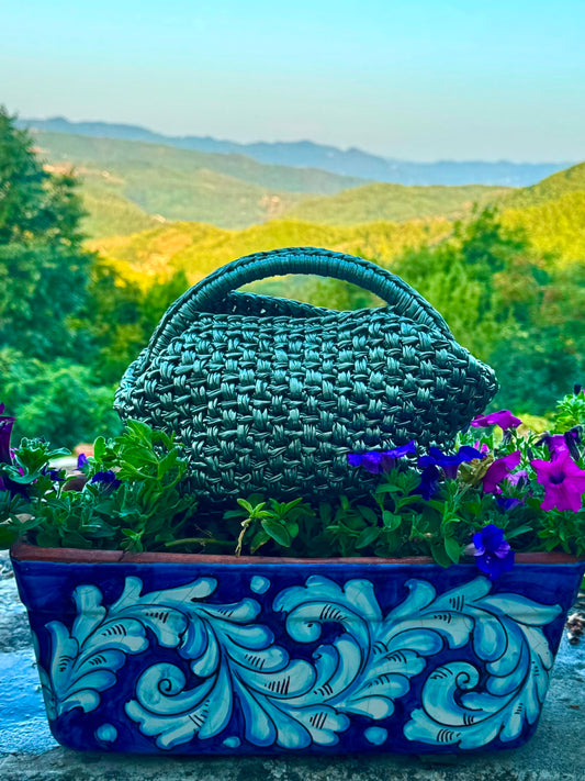 Handmade Silver Eco Leather Clutch Bag