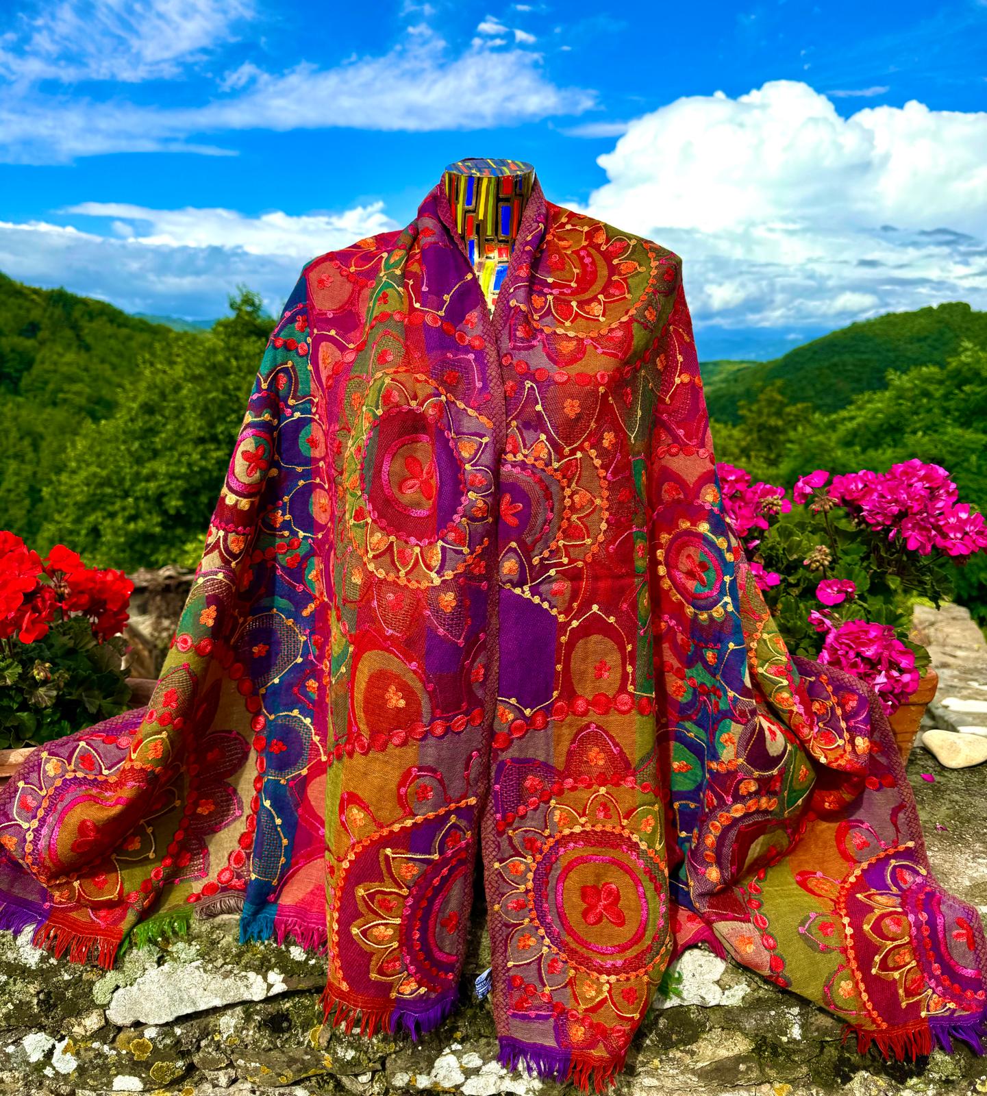 Hand Made Pure Wool and Cashmere Shawl