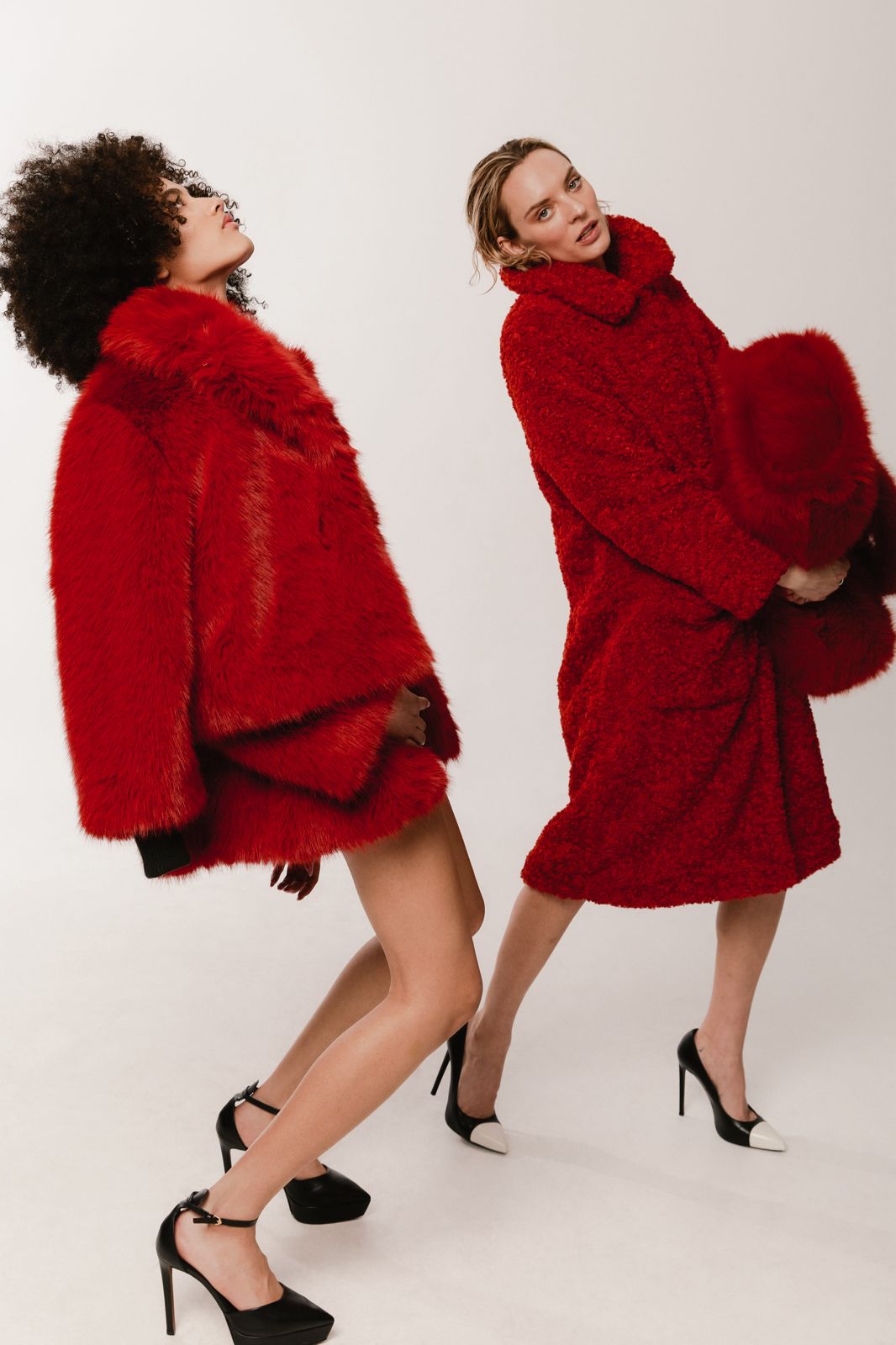 The Ruby - Full-Length Faux Fur Statement Coat