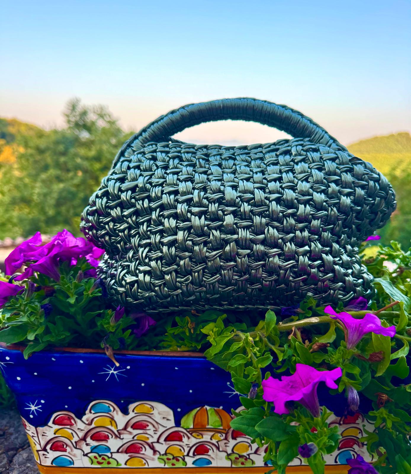Handmade Silver Eco Leather Clutch Bag