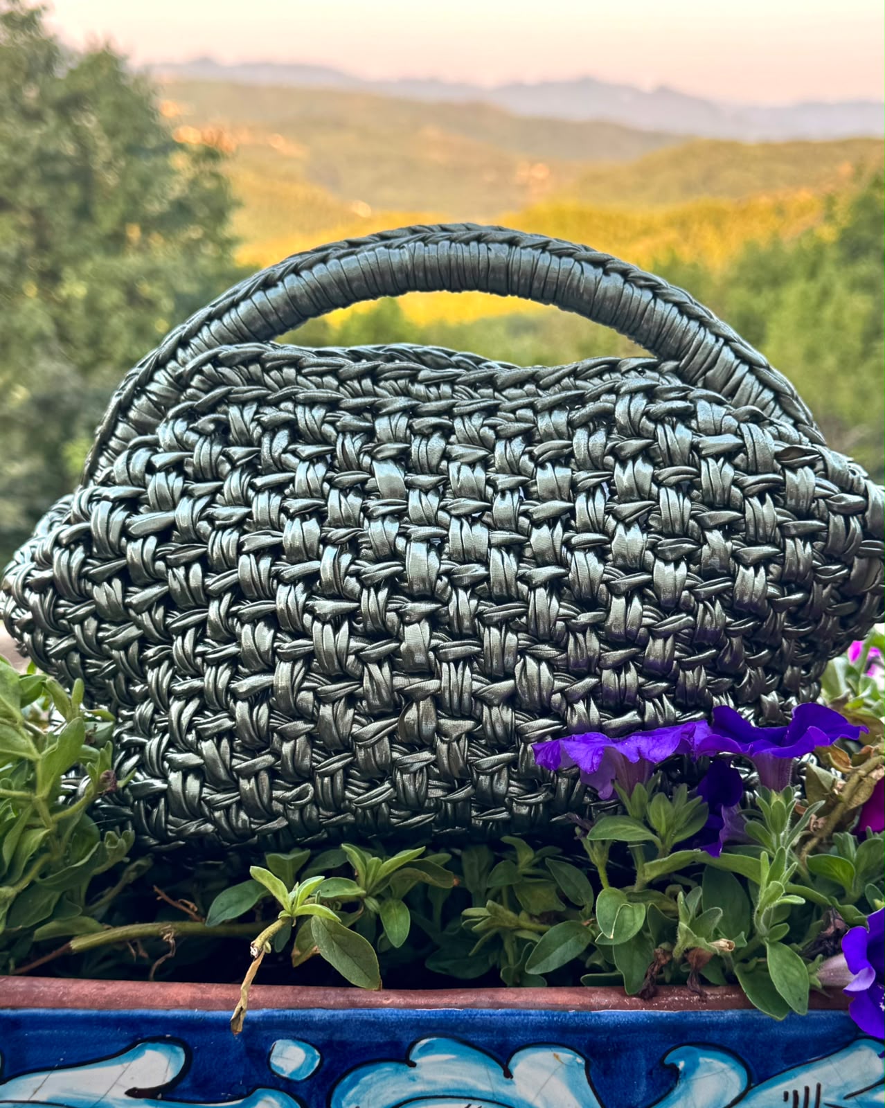 Handmade Silver Eco Leather Clutch Bag