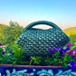 Handmade Silver Eco Leather Clutch Bag