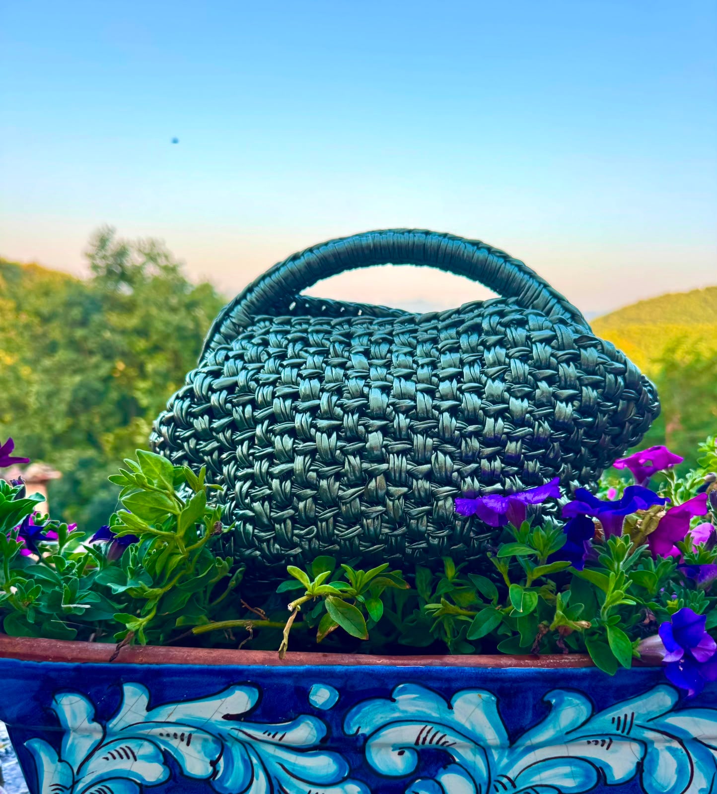 Handmade Silver Eco Leather Clutch Bag