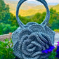 Hand Crocheted Floral Clutch Bag