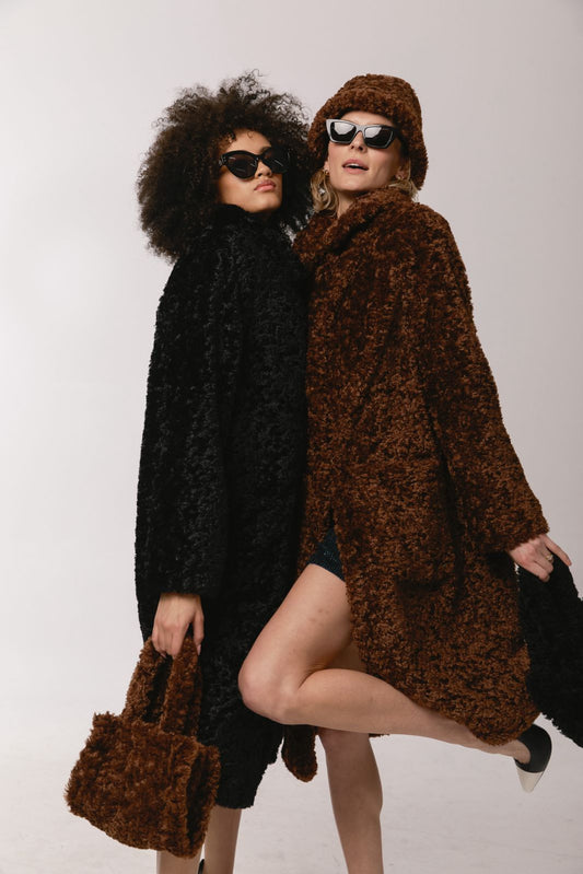 The Ruby - Full-Length Faux Fur Statement Coat