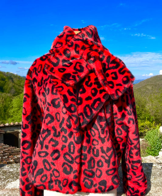 Paris Calling Jacket - Red Leopard