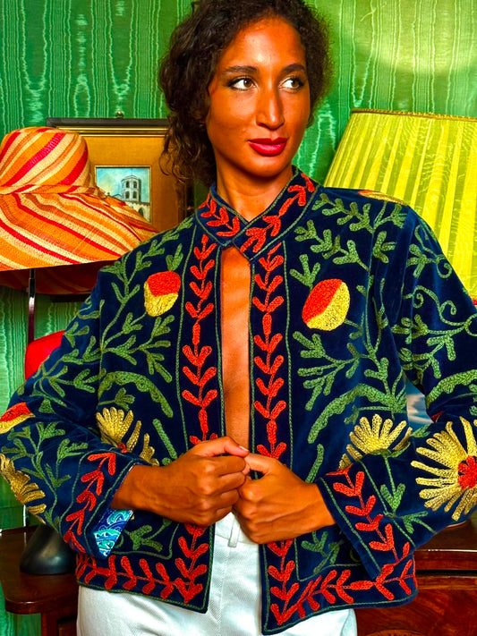 Handmade Embroidered Velvet Jacket