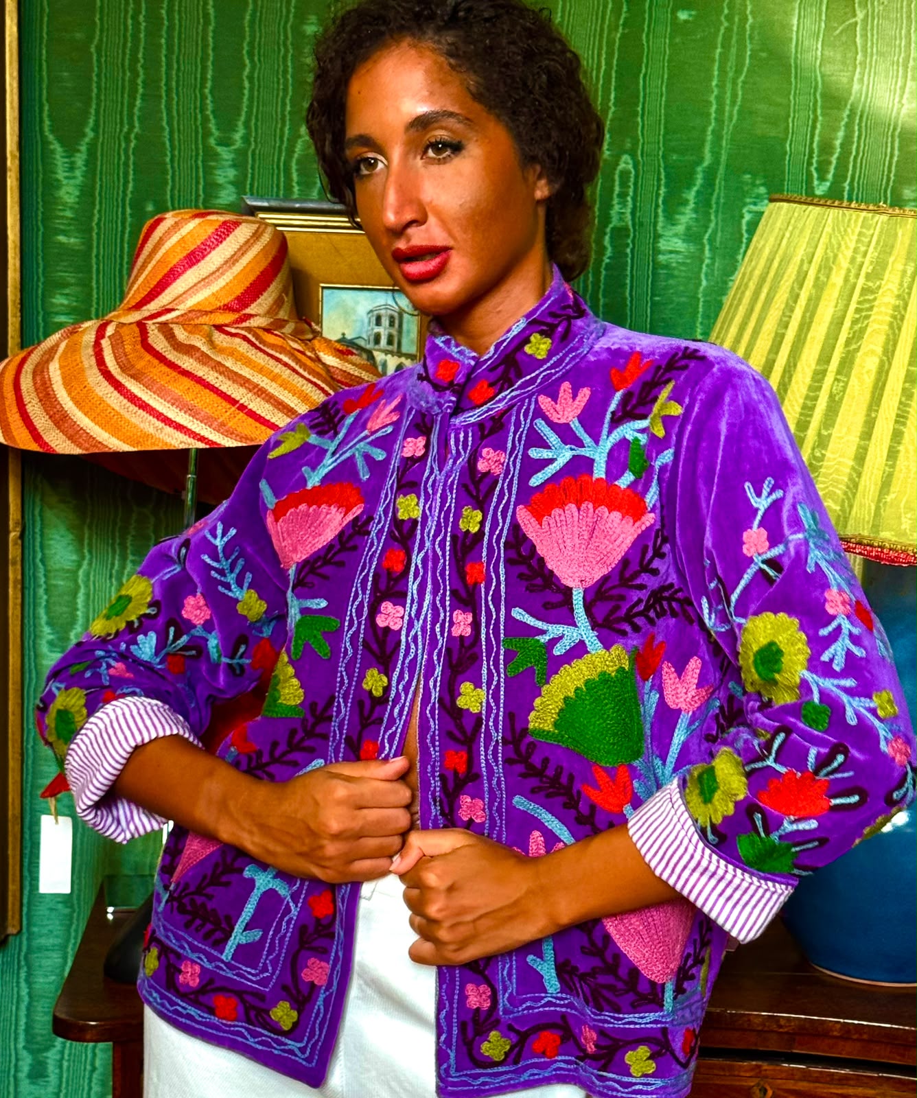 Handmade Embroidered Velvet Jacket