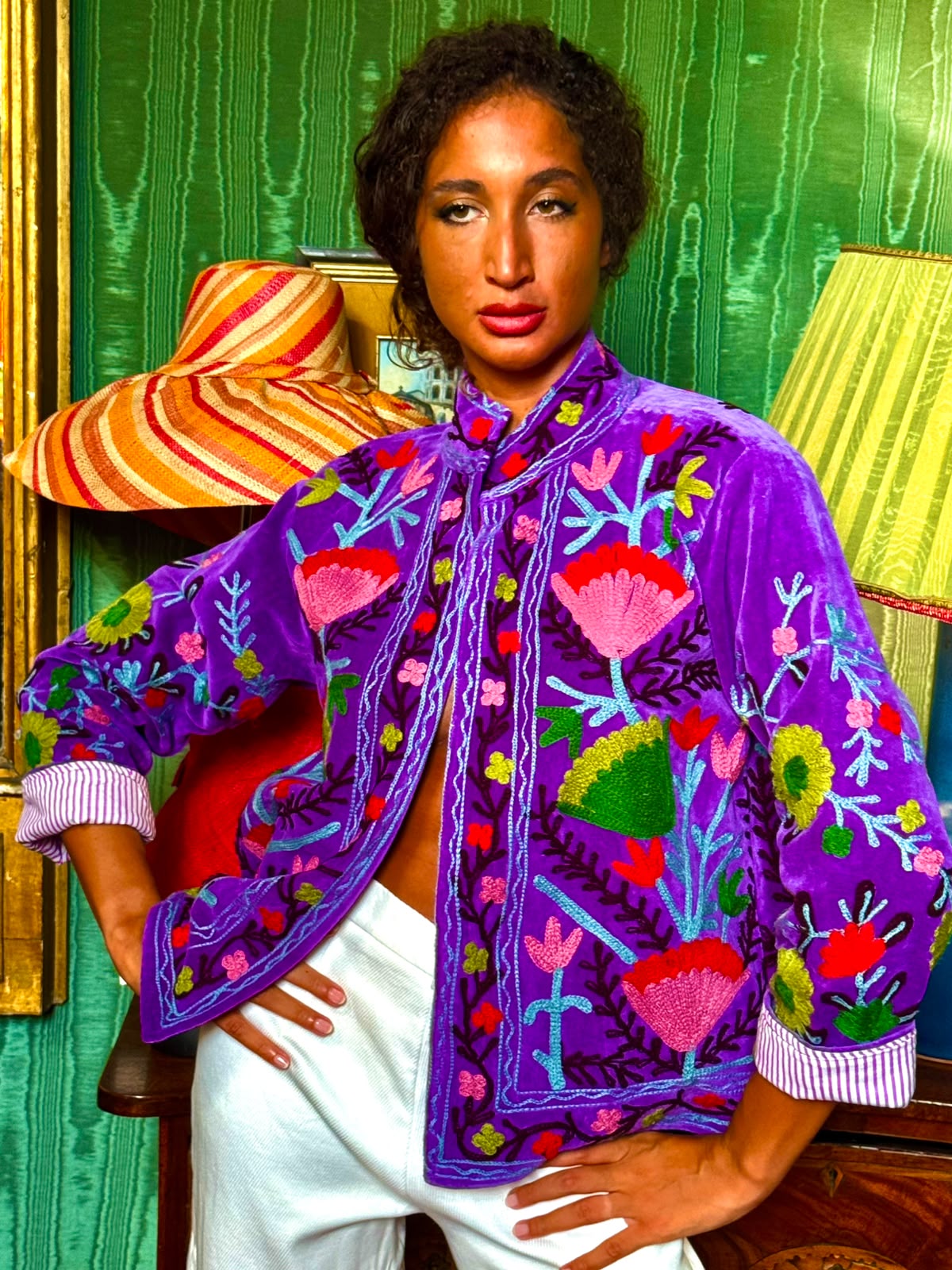 Handmade Embroidered Velvet Jacket