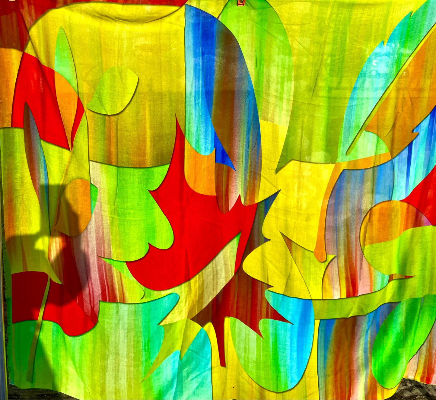 Abstract Color Fantasy - Cashmere and Silk Blend Scarf
